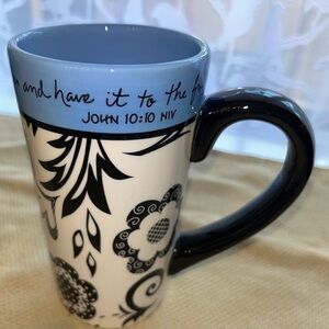 DaySpring Pottery coffee mug, John 10:10